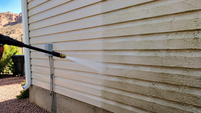 House siding soft washing before and after in St. George, UT